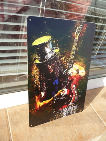 Метална табела музика Слаш китара цилиндър Гънс енд Роузес rock хитове - снимка 2