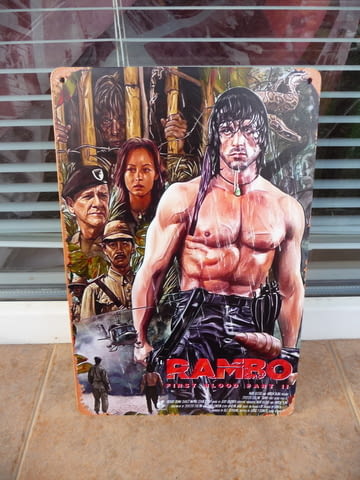 Метална табела филм Рамбо Първа кръв екшън Сталоун война оръжие - снимка 1