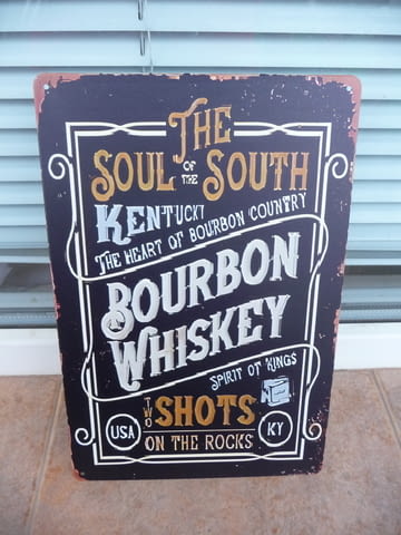 Метална табела уиски бърбън южняшко Кентъки бар духът на кралете - снимка 1