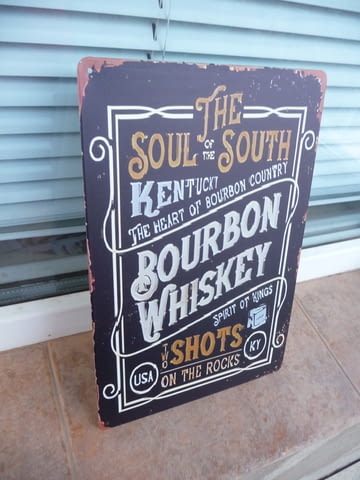 Метална табела уиски бърбън южняшко Кентъки бар духът на кралете - снимка 2