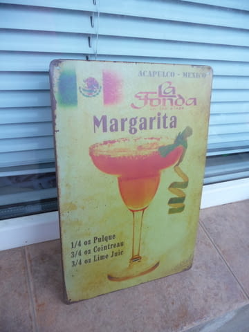 Метална табела коктейл Маргарита лимон класика Мексико Акапулко алкохол бар барман - снимка 2