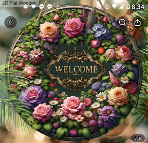 Декоративен знак Цветен венец нов - град Монтана | Картини - снимка 1