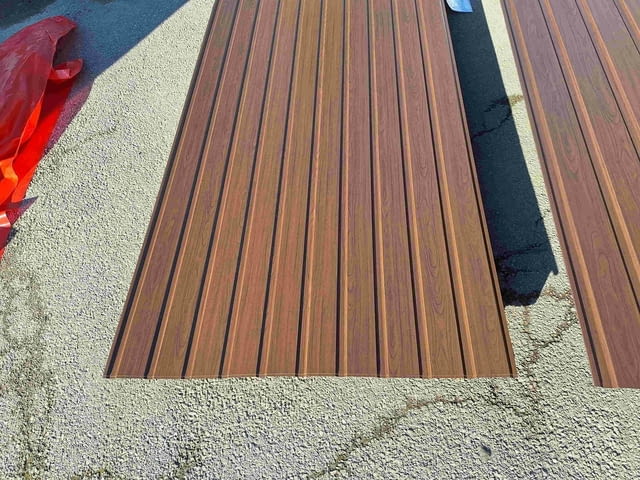 Облицовъчна-фасадна трапецовидна пластифицирана ламарина с дървесна шарка - снимка 2